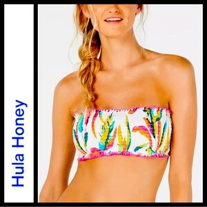 NWT Hula Honey Tropical Smocked Bandeau Top